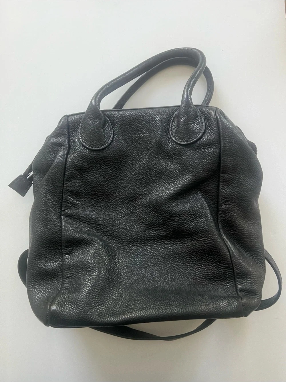 Beck Black Leather Backpack